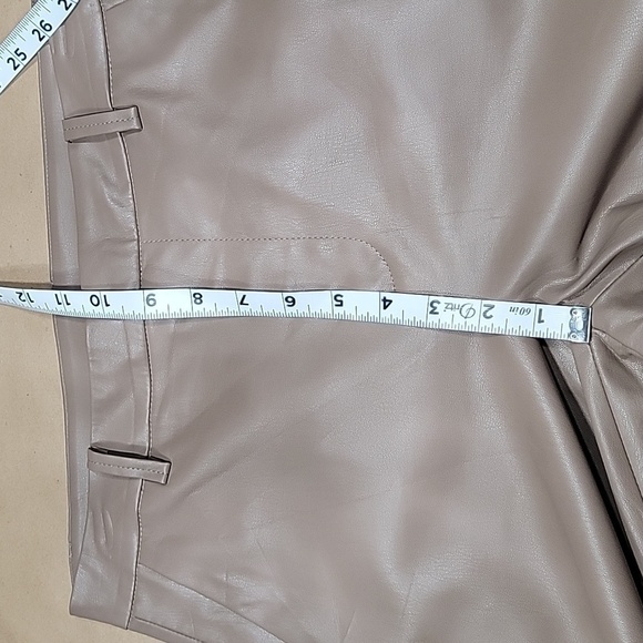 VERO MODA Size M Beige-y Taupe High Rise Faux Leather Pants, Exc. Used Cond - Picture 8 of 15